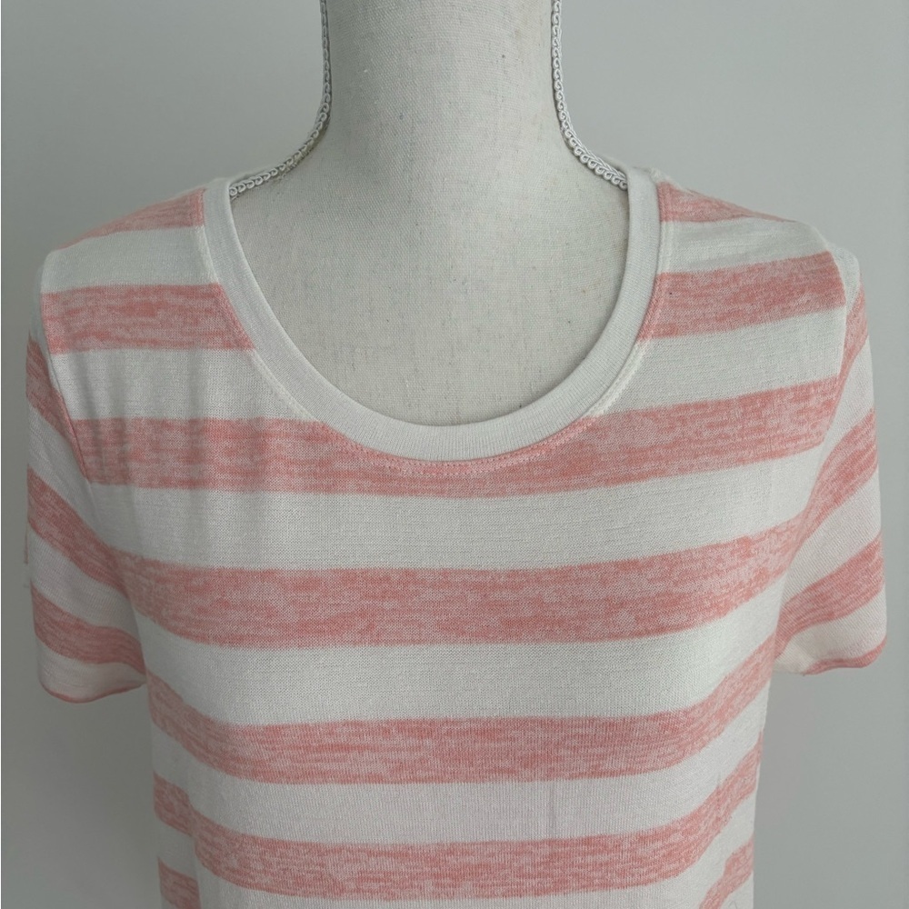 Market & Spruce Pink and White Striped Tee - Picture 2 of 8